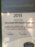 Qualitätszertifikat 2013
