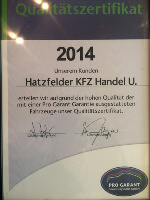 Qualitätszertifikat 2014